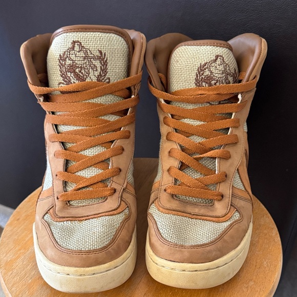 Evisu Brown and Tan High-Top Sneakers - Picture 4 of 10
